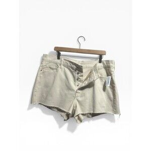Old Navy Ski High Rise Shorts Womens 20 Plus Size Cream Neutral Denim Cut-Offs